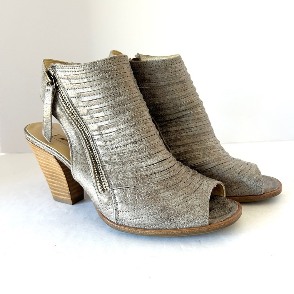 Paul Green Cayanne Bootie Sandal Heel Shoe Metallic Peep Toe Size EU35.5 US 5.5 - Picture 2 of 15